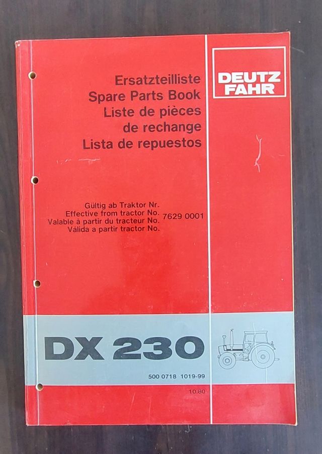 Libro de despiece DEUTZ DX 230