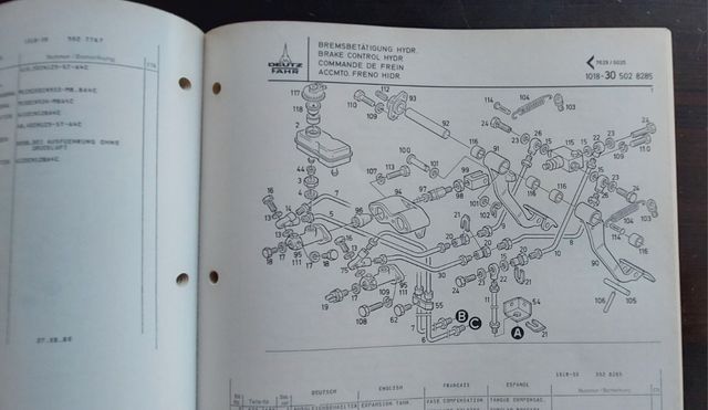 Libro de despiece DEUTZ DX 230