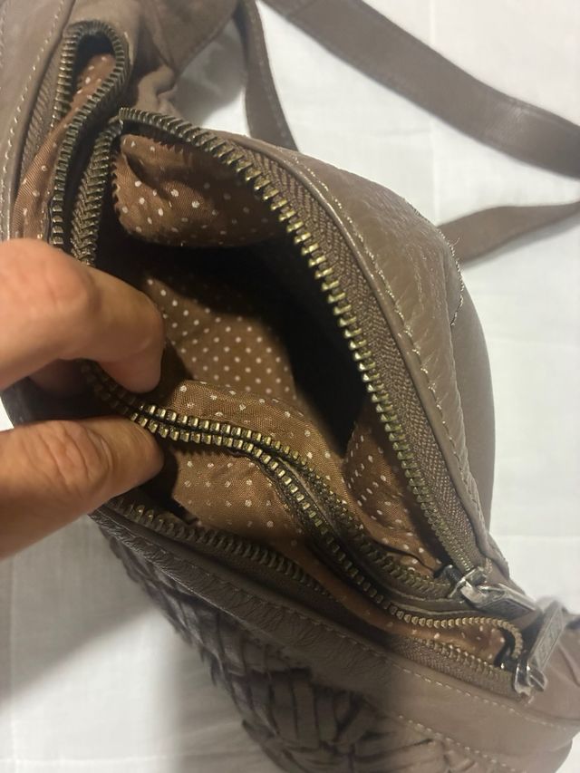 Bolso bandolera Misako piel caqui