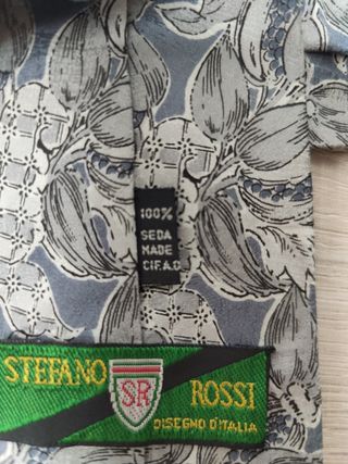 Corbata Stefano Rossi de seda Gris Estampada