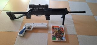 Escopeta y Pistola  para Wii mas juego Hunting 2