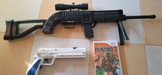 Escopeta y Pistola  para Wii mas juego Hunting 2
