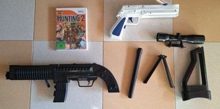 Escopeta y Pistola  para Wii mas juego Hunting 2