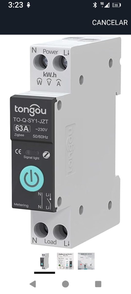 Interruptor  zig bee ,Inteligente 63A