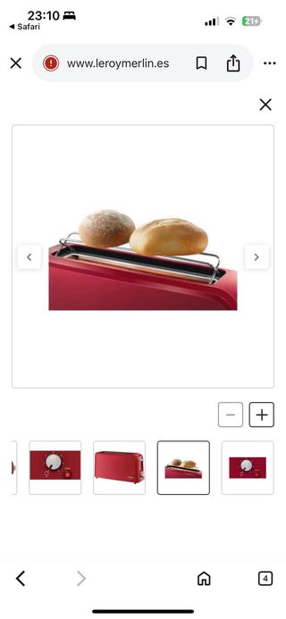 Tostadora Bosch Rojo 980w 1 Ranura