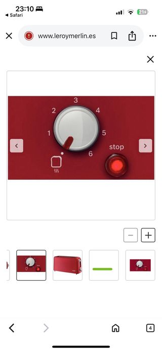 Tostadora Bosch Rojo 980w 1 Ranura