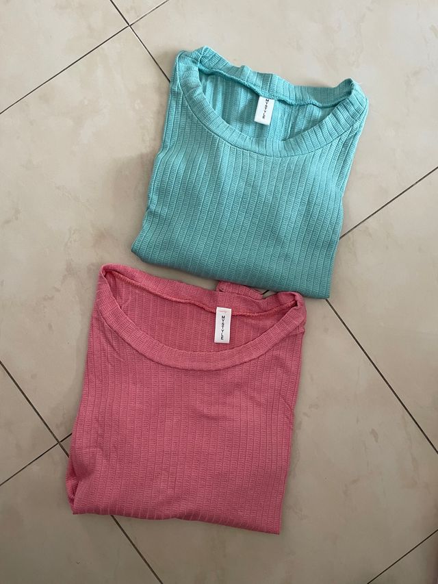 Set Maglioncini Cotone Rosa e Azzurro