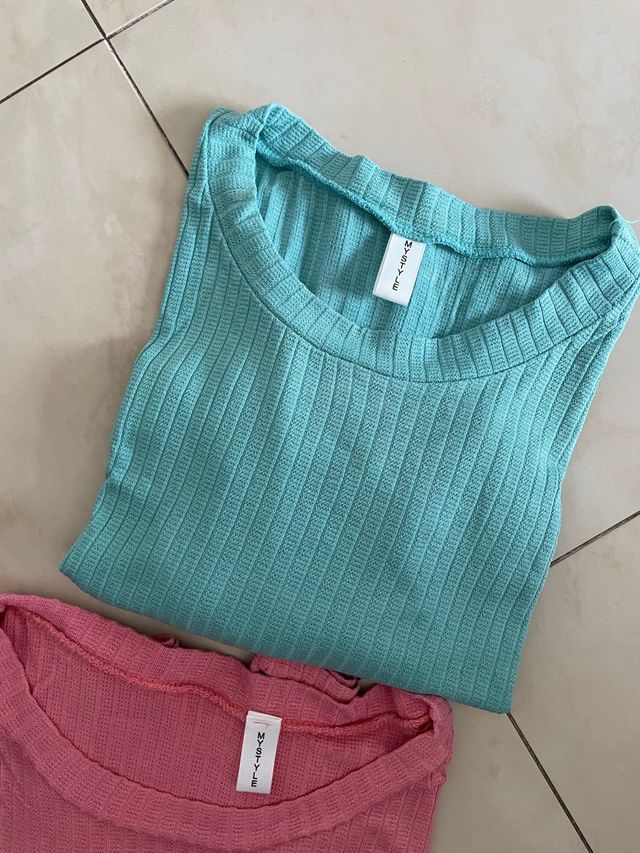 Set Maglioncini Cotone Rosa e Azzurro
