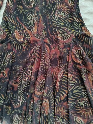 Vestido estampado mangas transparentes