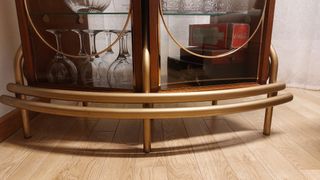 Mueble Bar Vintage Madera y Piel. Art Deco.