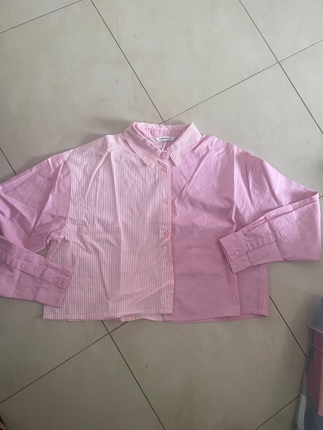 Camicia corta donna rosa