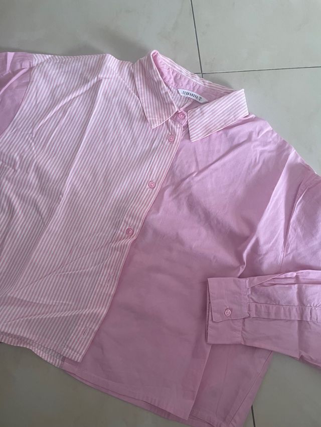 Camicia corta donna rosa