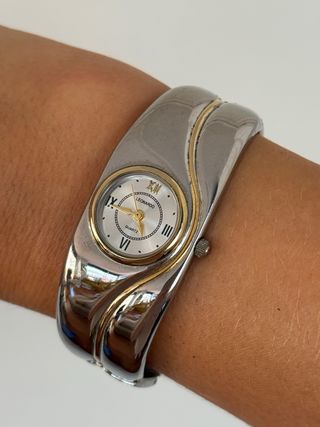 Vintage Reloj Leonardo Mujer Oro y Plata