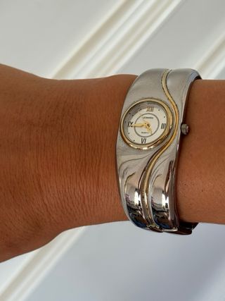 Vintage Reloj Leonardo Mujer Oro y Plata