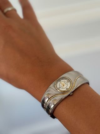 Vintage Reloj Leonardo Mujer Oro y Plata