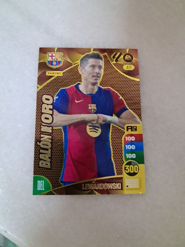 Cromo Lewandowski Balón de Oro FC Barcelona Panini
