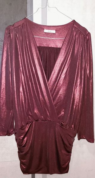 Vestito Zuiki rosso metallizzato manica lunga