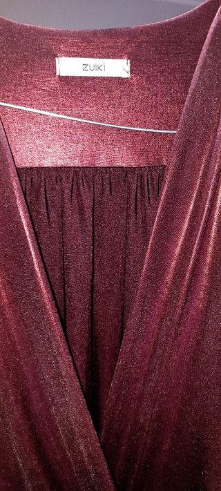 Vestito Zuiki rosso metallizzato manica lunga