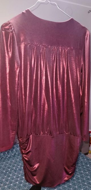 Vestito Zuiki rosso metallizzato manica lunga