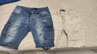 Pantalones cortos vaqueros PULL&BEAR desgastados