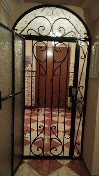 Portón y puerta de entrada forjados