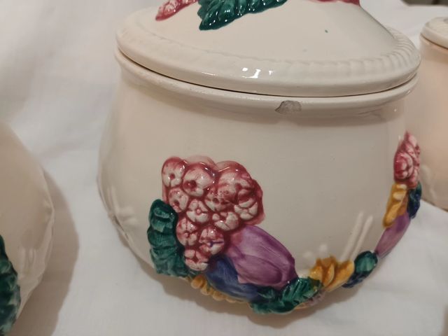 Conjunto Potes Porcelana Pintados à Mão