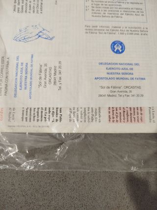 Lámina Vintage Virgen de Fátima NUEVA