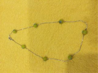 Collar plata con perlas cristal verde