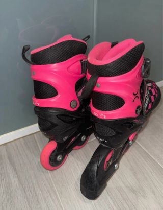 Patines en línea rosas y negros Talla 34-37