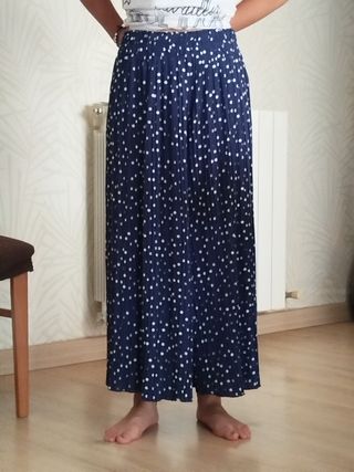 Falda pantalón azul lunares talla 36