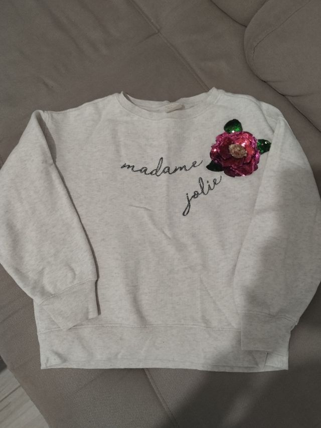 Sudadera niña Zara flor lentejuelas