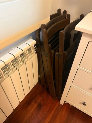 4 Sillas de Madera Marrones plegables