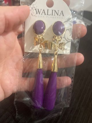 Pendientes flamenca morados WALINA
