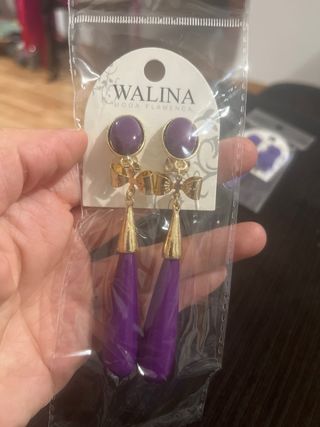 Pendientes flamenca morados WALINA
