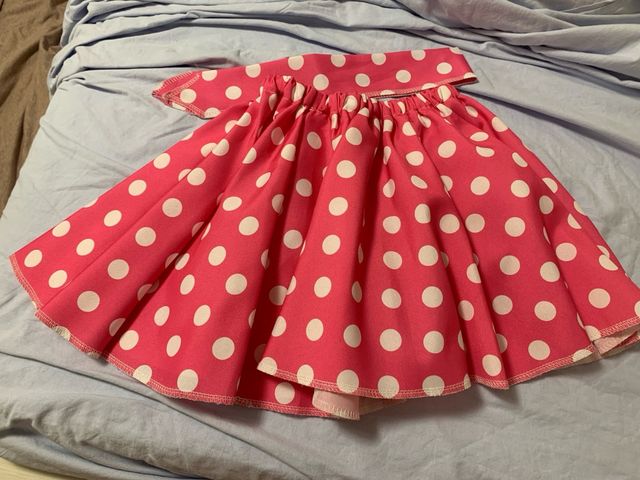 Disfraz niña falda rosa lunares y pañuelo