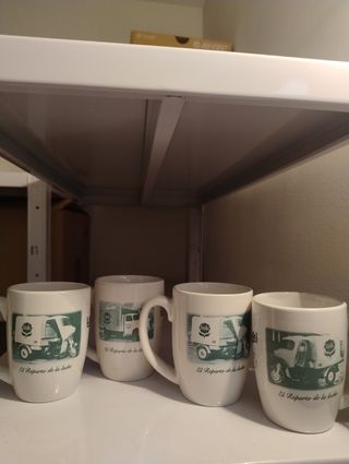 4 Tazas de Porcelana Blanca Lauki