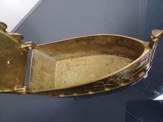 Antigua Plancha de Carbón Francesa  Latón dorado