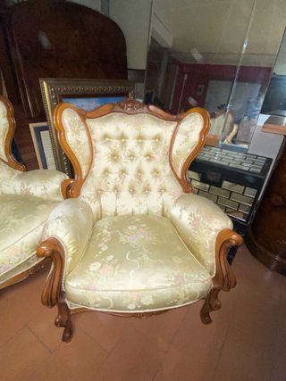 Conjunto Sofá y 2 Sillones Estilo Clásico