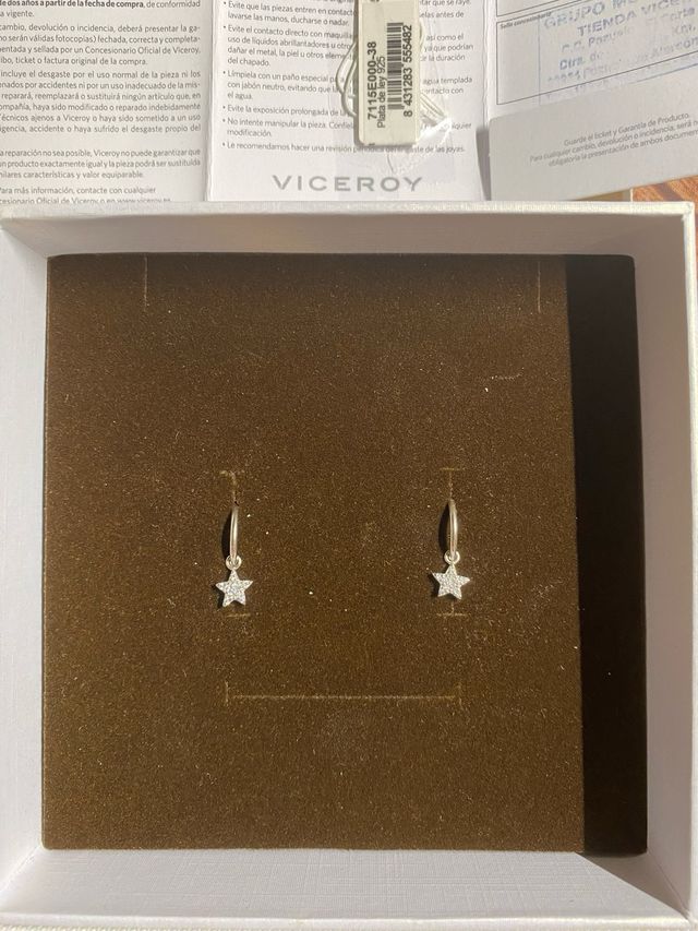 Pendientes Viceroy Estrella Plata Circonitas