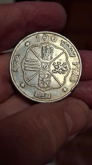 Moneda 100 Pesetas Plata Franco 1966.