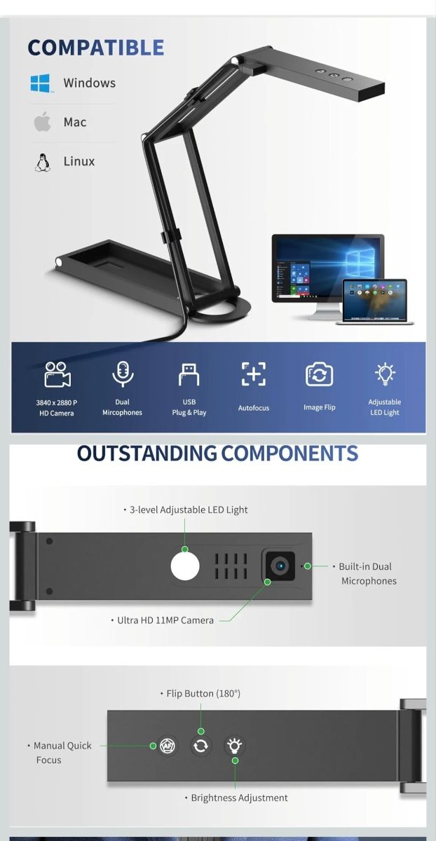 Cámara Documentos y Web Portátil