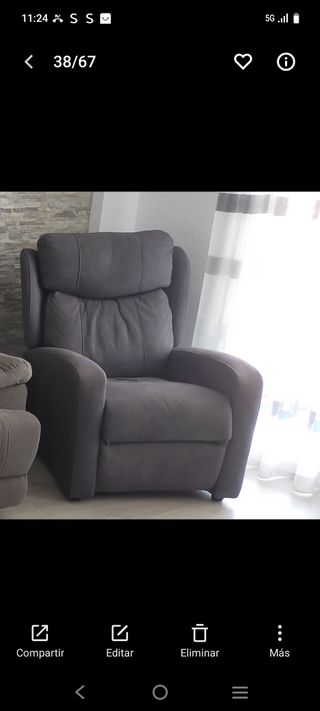 Sillón Relax Gris Tela