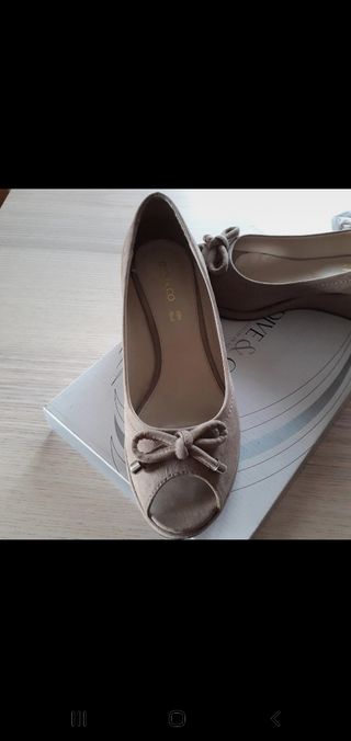 Scarpe donna beige con fiocco