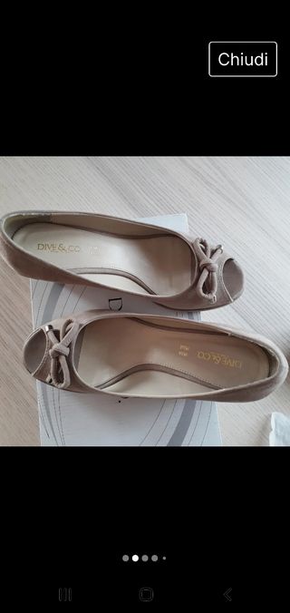 Scarpe donna beige con fiocco