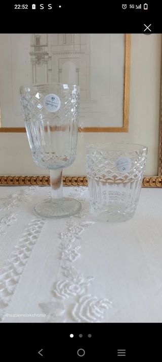 Cristalería La Cartuja: 12 vasos + 12 copas
