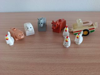 Vecchi set di animali Lego e camion da fattoria degli anni '80