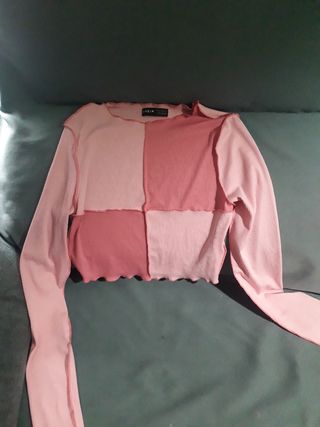 Top SHEIN rosa patchwork