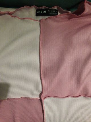 Top SHEIN rosa patchwork