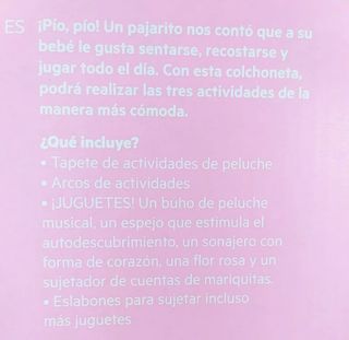 Manta de actividades bebé con arco