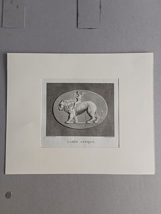 Incisione - Cameo Antico Amore Portato da un Leone